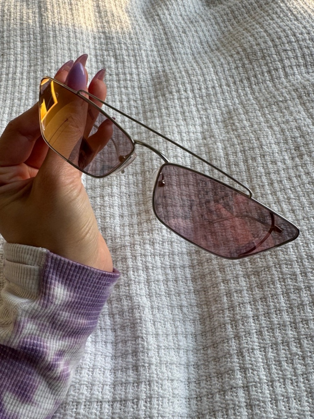 Prada Pink Tinted Narrow Cat-Eye Sunglasses - Women Accessories - Picture 2 of 5